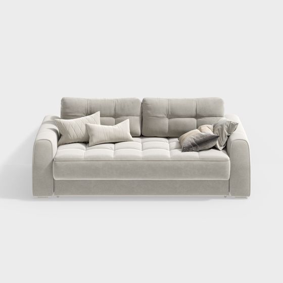 Cozy Comfort Low-Poly Sofa 3D model for Modern Spaces