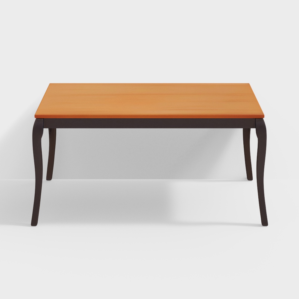 Urban Corner Coffee Table 3D Model – Minimalist Wood & Metal
