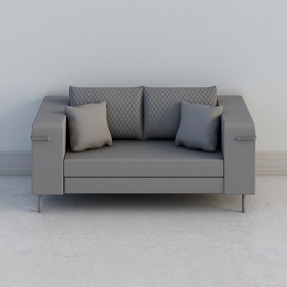 Modern Minimalist 3D Sofa Model with Low Polygon Design