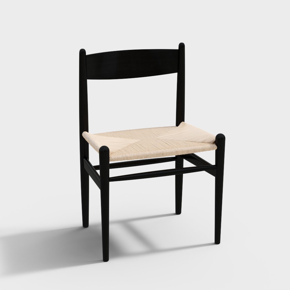 Sedia da Pranzo in Rovere Bianco con Cordino_Copia