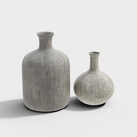 Stylish Low-Poly Vase 3D Model Collection for Interiors