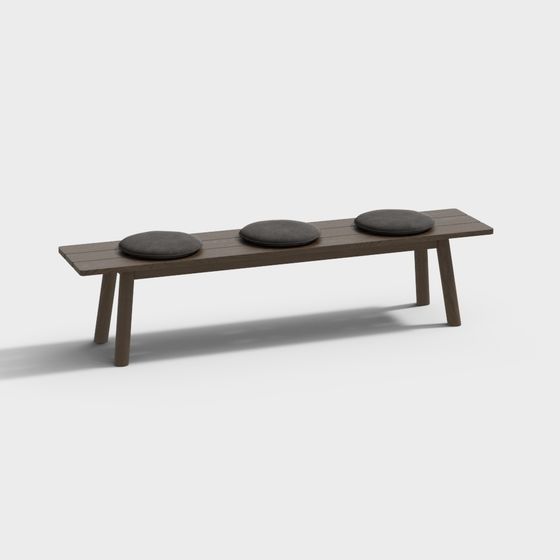 Stylish Urban Bench 3D model for Creative Spaces