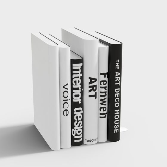 Artistic Stacked Books 3D model