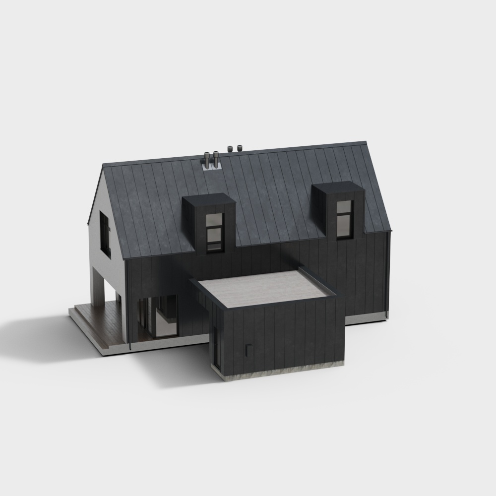 Low-Polygon Stylish Villa 3D model