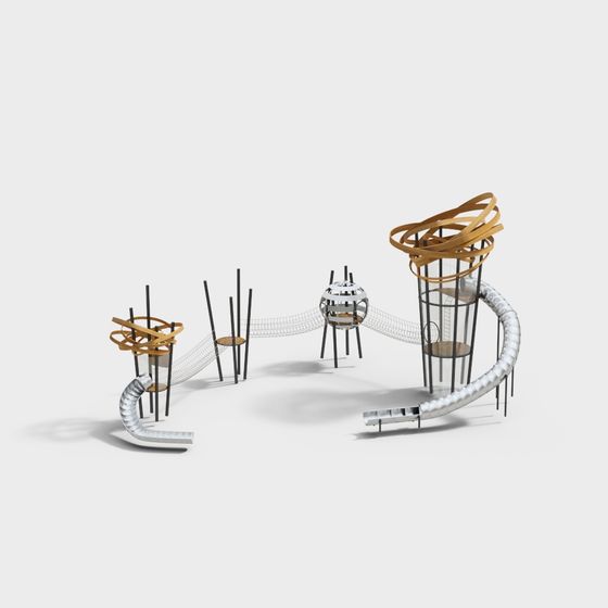 Urban Playground Low-Poly 3D Model