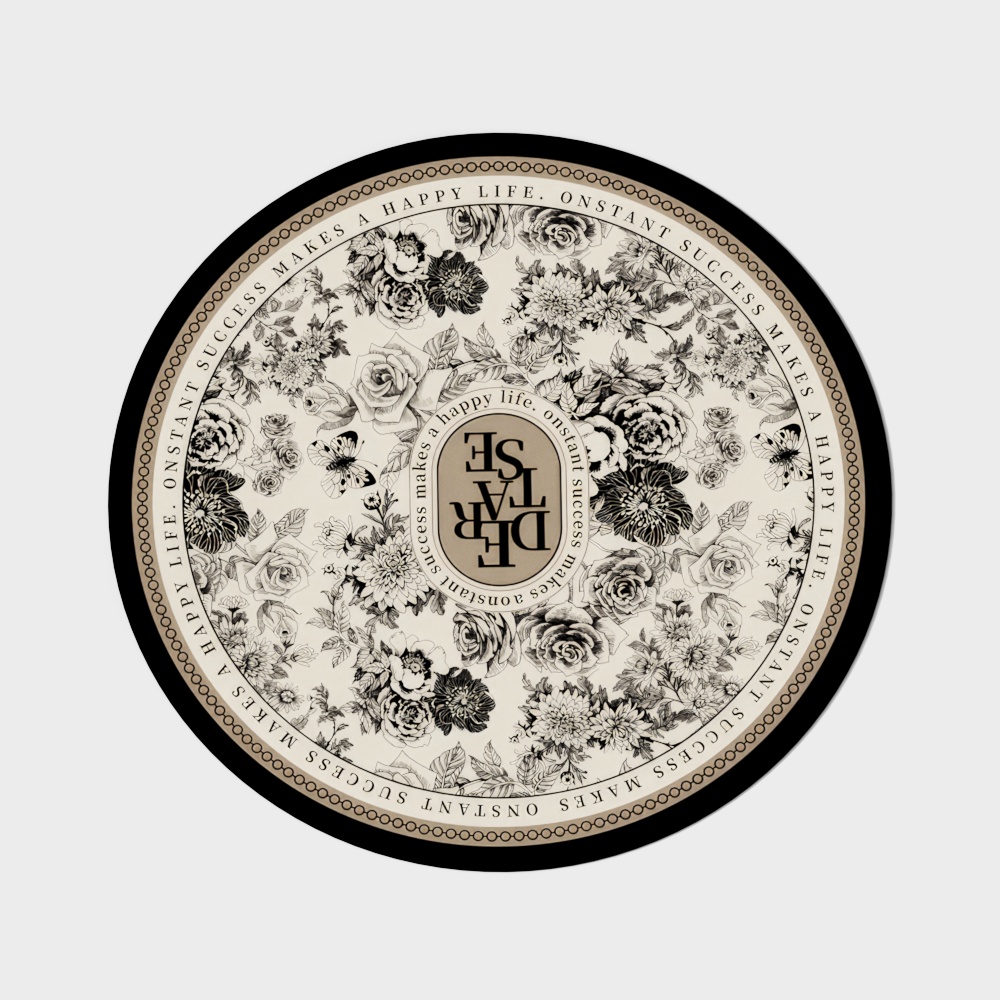 French Retro Round Rug