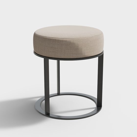 Modern Round Stool 3D model