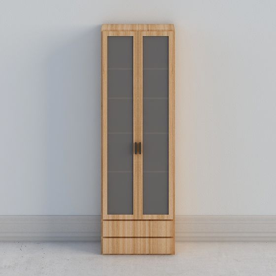 Modern Glass Door Cabinet 3D model