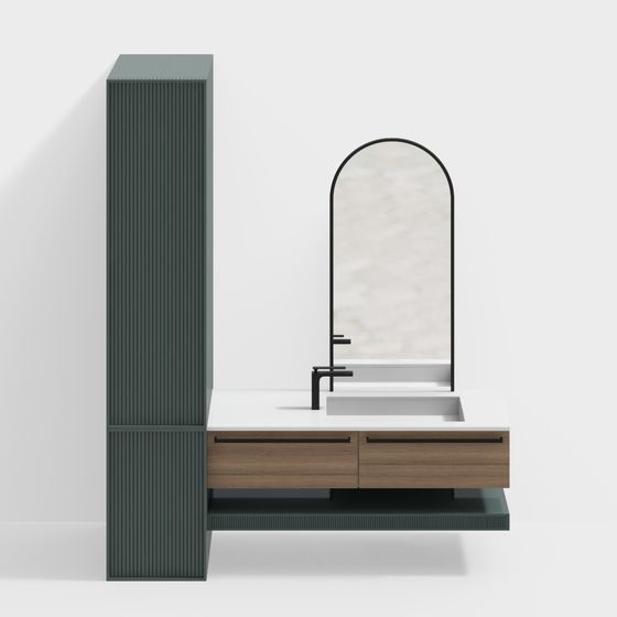 Modern Minimalist Bathroom Cabinet 3D model