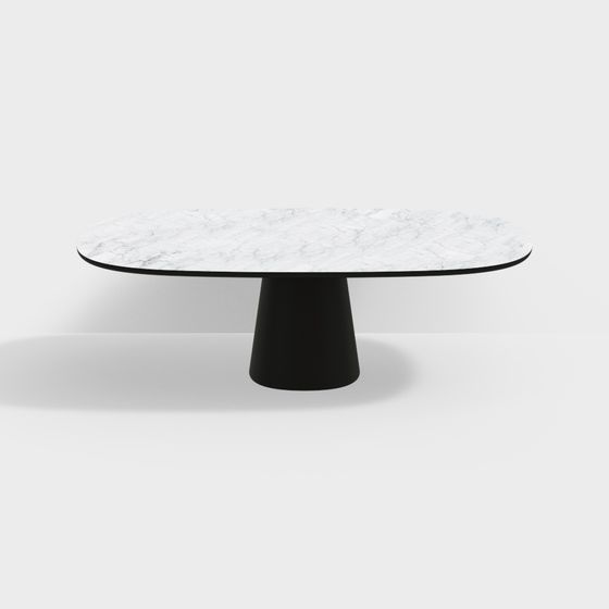 Stylish Marble Round Table 3D model for Modern Interiors