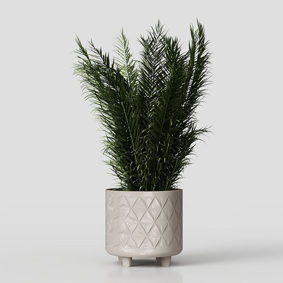 Stylish Low-Poly Plant Pot 3D model for Modern Spaces