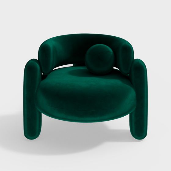 Velvet Comfort Chair 3D model for Modern Spaces
