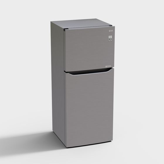 Stylish Low-Poly Double-Door Refrigerator 3D model