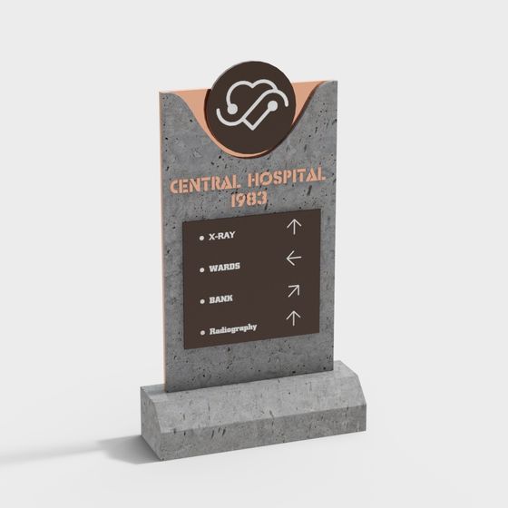 Central Hospital Sign 3D model