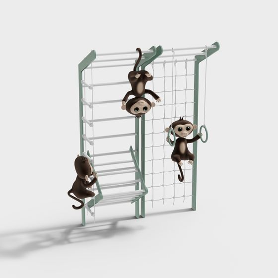 Monkey Paradise 3D model - Fun Playground for Kids