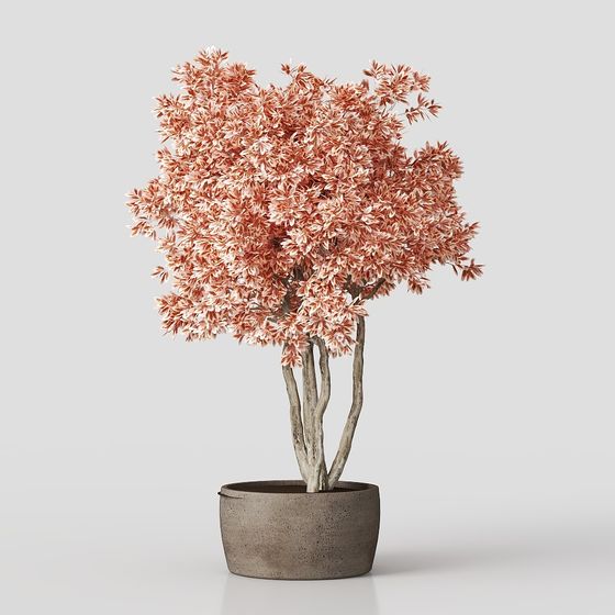 Vibrant 3D Potted Tree Model for Creative Projects