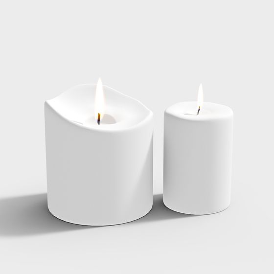 Minimalist Candle 3D model for Warm Ambiance
