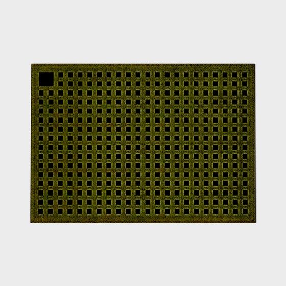 Mid-Century grüner Karo-Teppich