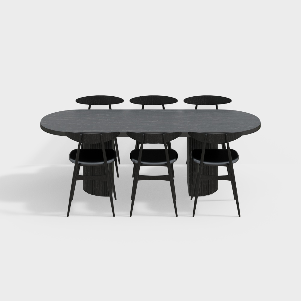 검은색 테이블 의자