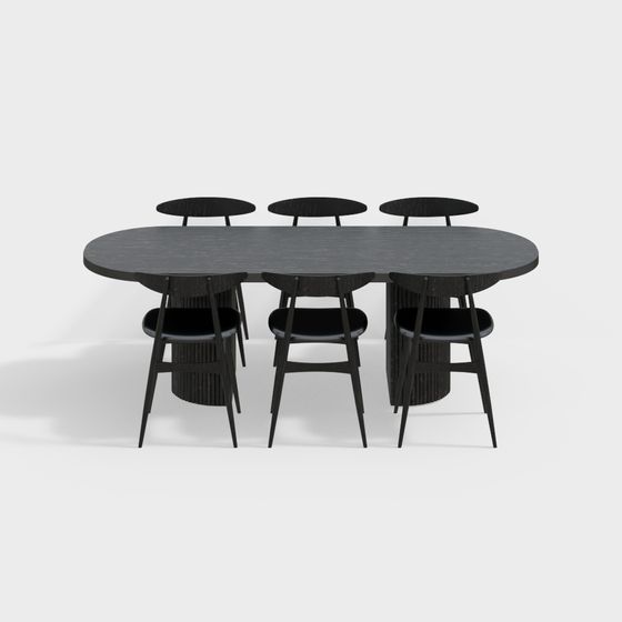 검은색 테이블 의자