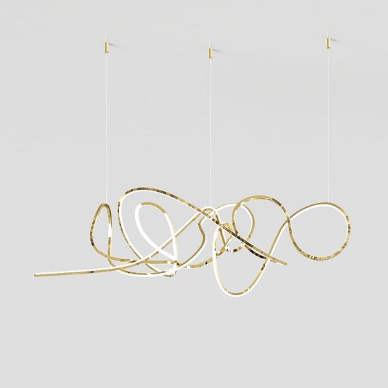 Elegant Flowing Chandelier 3D model