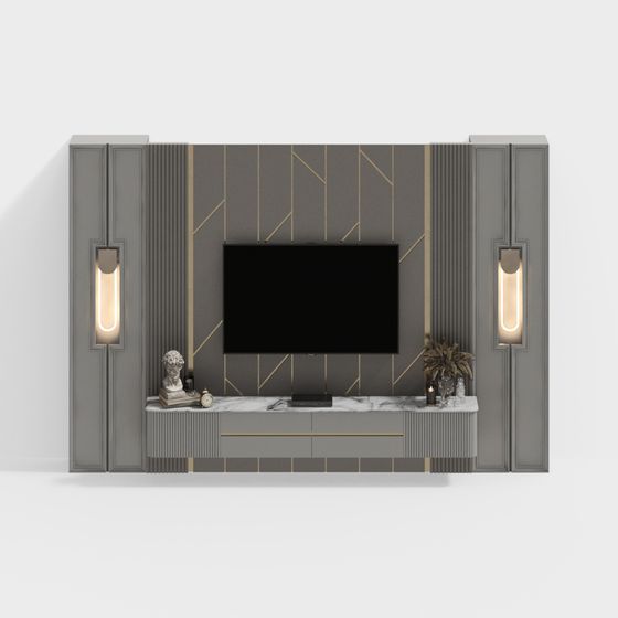 Luxe TV Console 3D model for Modern Interiors