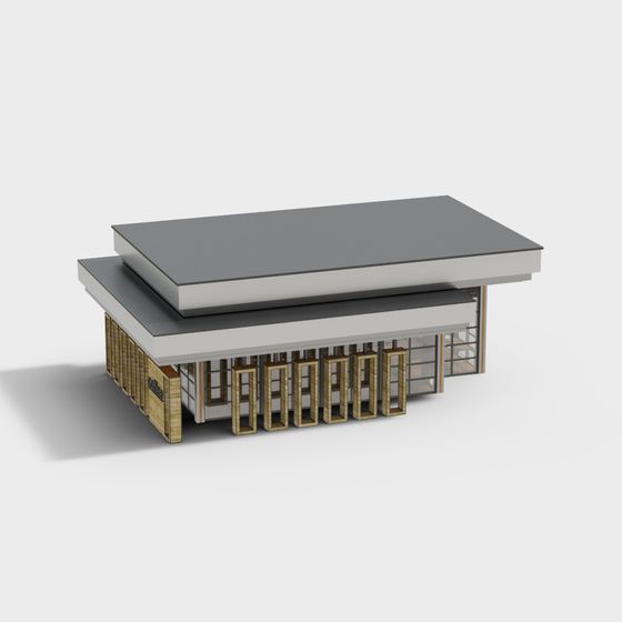 Urban Café 3D Model: Modern Design Oasis