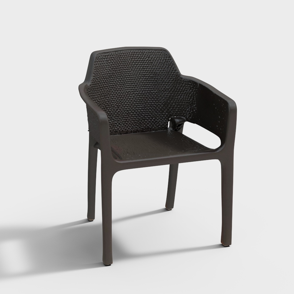 Nilkamal Captain Plastic Arm Chair (Season Rust Brown)