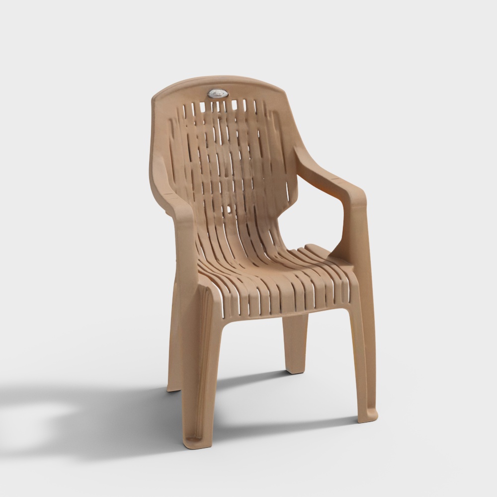 Nilkamal CHR2230 Plastic Arm Chair (Rattan Dark Beige)