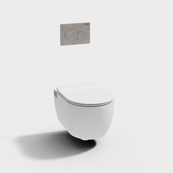 Modern Minimalist Wall-Mounted Toilet 3D model