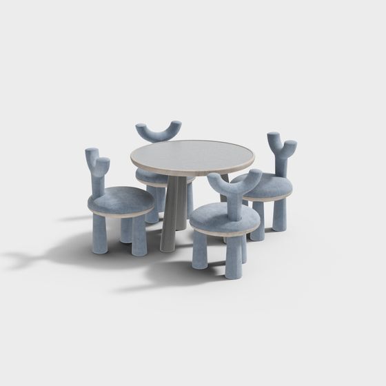 Stylish Low-Polygon Furniture Set 3D model
