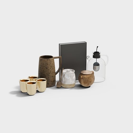 Elegant Tea Set 3D model