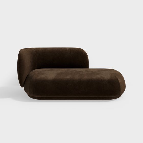 Luxurious Curved Velvet Sofa 3D model
