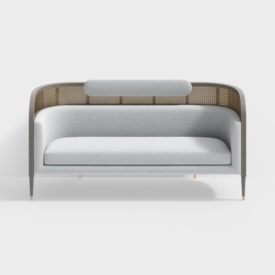 Elegant Low-Polygon Modern Sofa 3D model