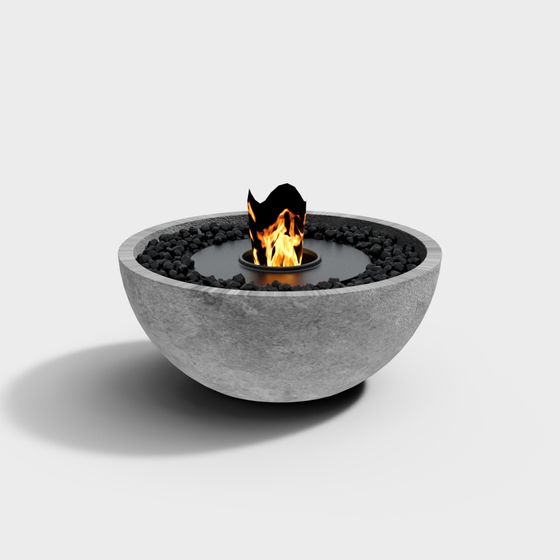 Concrete Fire Pit 3D model