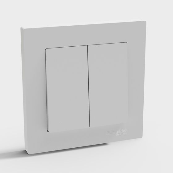 Minimalist Dual Switch Panel 3D Model