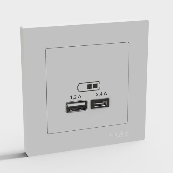 USB Wall Outlet 3D model