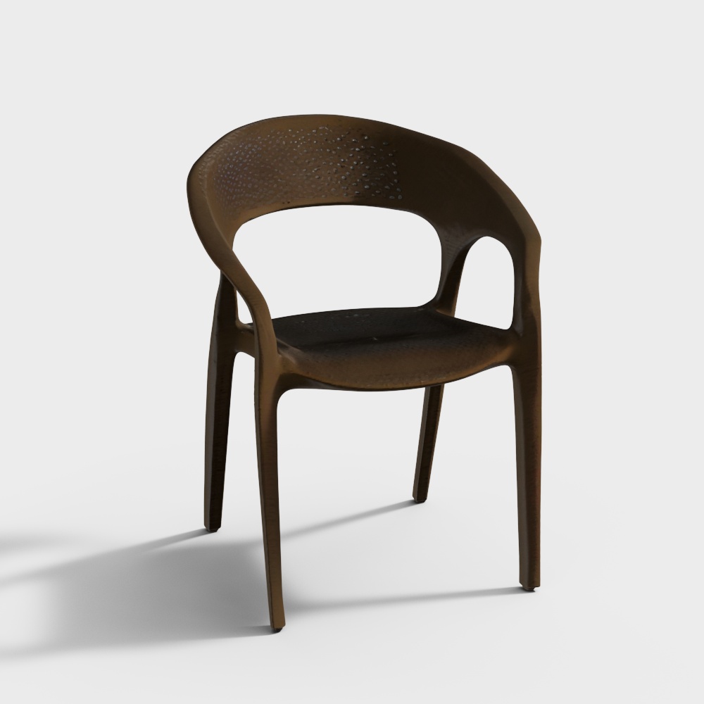 Nilkamal Club Plastic Arm Chair (Season Rust Brown)