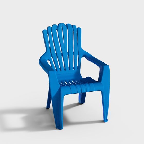 Vibrant Blue Plastic Lounge Chair 3D model for Modern Spaces