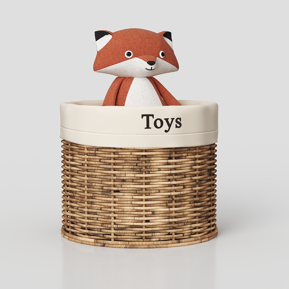 Cesto Portaoggetti in Rattan Intrecciato