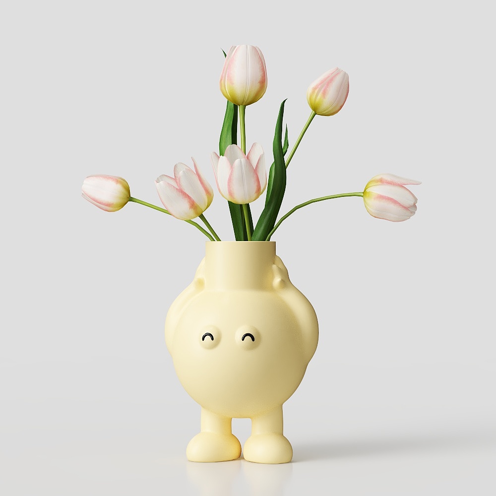 แจกันทัศนียภาพการ์ตูนสมัยใหม่