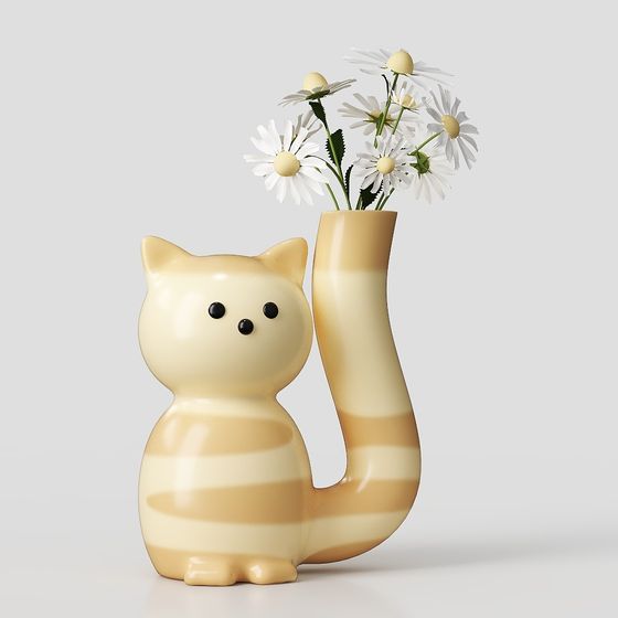 Modern Cartoon Cat Vase
