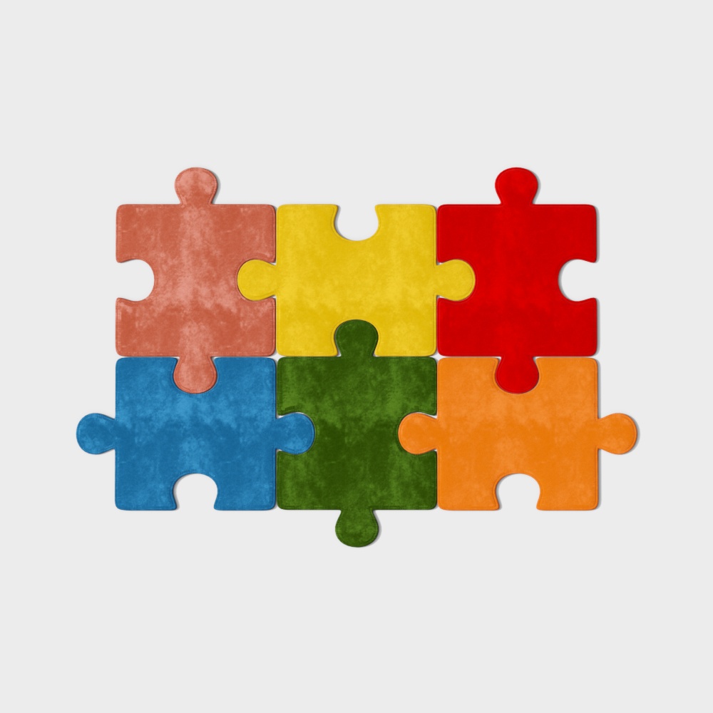 현대적 예술적 퍼즐 러그