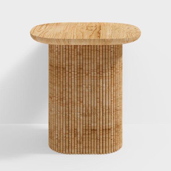 Low Poly Wooden Round Table 3D model for Modern Spaces