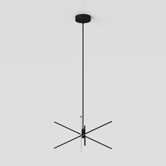 Modern Minimalist Black Pendant Light 3D model