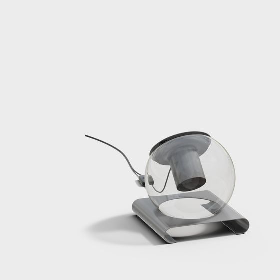 Futuristic Glass and Metal Lamp 3D model