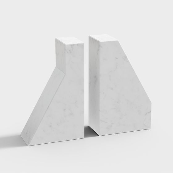 Elegant Marble Bookshelf 3D model