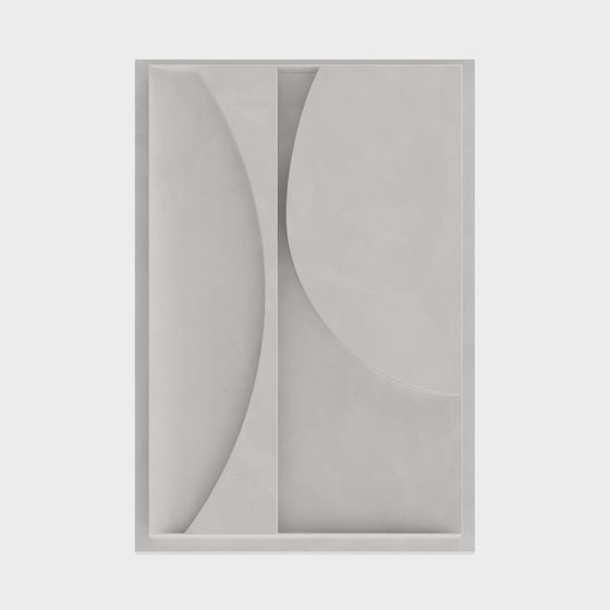 Curved Art Panel 3D Model