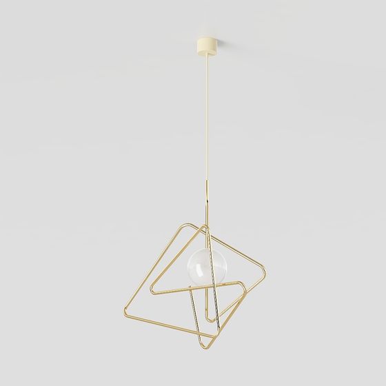 Elegant Geometric Pendant Light 3D model for Contemporary Spaces