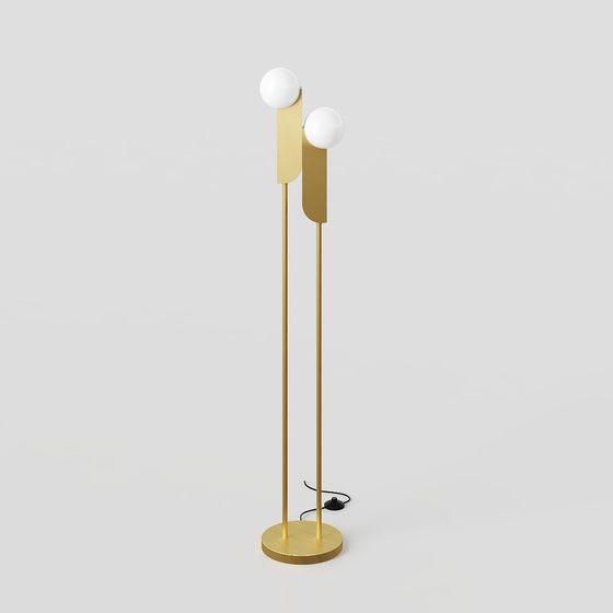 Elegant Low-Poly Floor Lamp 3D model